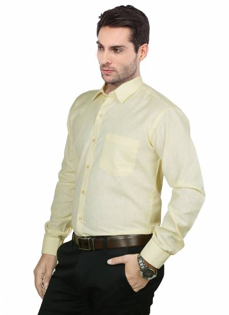 Outluk 1426 Office Regular Wear Checkered Cotton Mens Shirt Collection 1426-LIGHT YELLOW